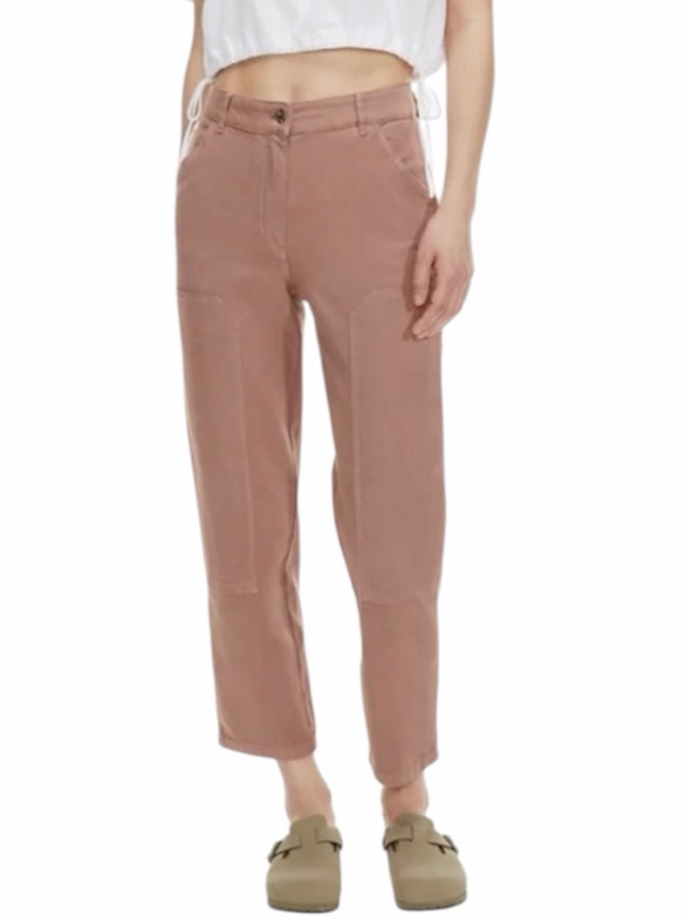 Aritzia Wilfred Free Brennan High Waisted Utility Pants Rose Mocha Women’s Sz 8